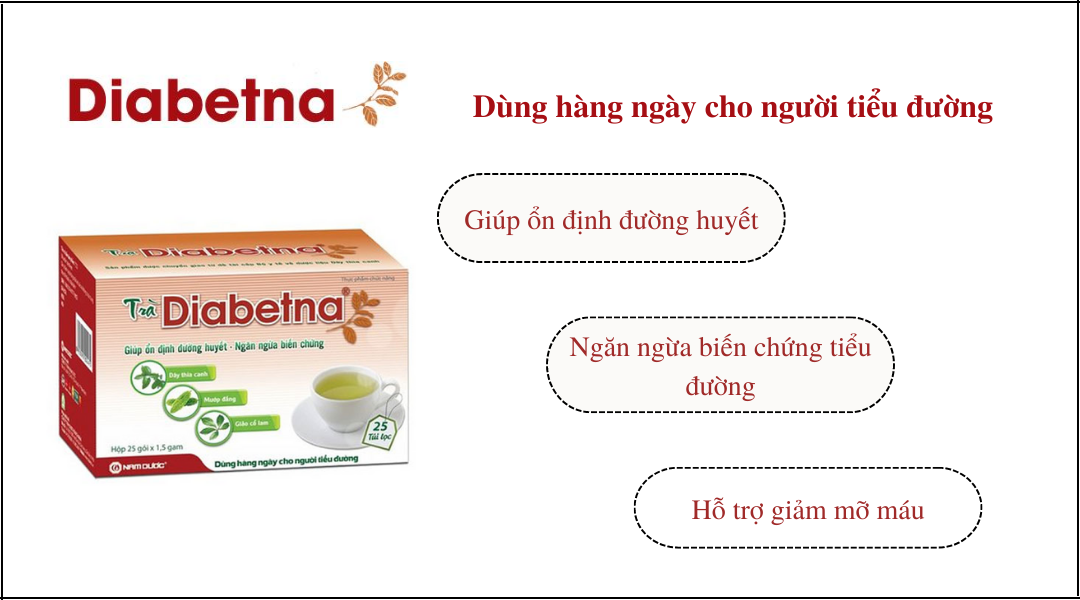 Dùng trà Diabetna giúp ổn định đường huyết, ngăn ngừa các biến chứng tiểu đường