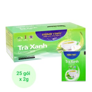 Trà xanh Hùng Thái hộp 50g ( 25 gói x 2g )