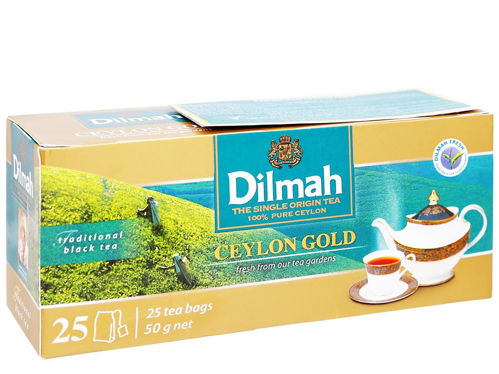 Trà Ceylon Gold Dilmah Gold hộp 50g ( 25 gói x 2g ) 1
