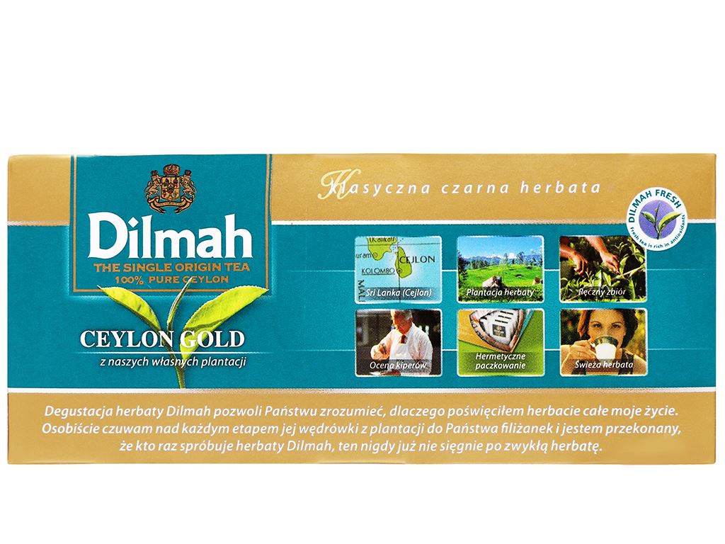 Trà Ceylon Gold Dilmah Gold hộp 50g ( 25 gói x 2g ) 3