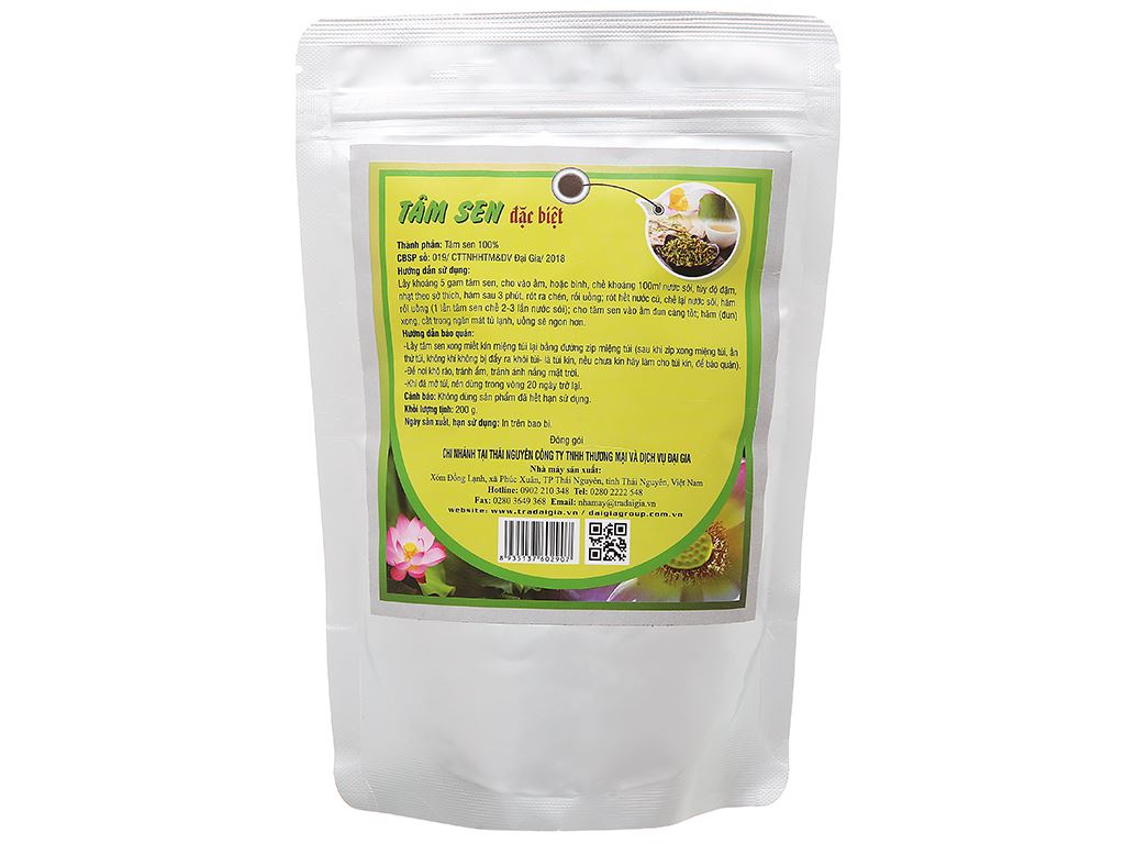 Trà tâm sen Bắc Thái đặc biệt gói 200g 3