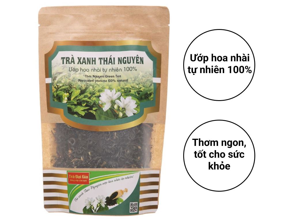 Trà xanh Thái Nguyên ướp hoa nhài Đại Gia gói 100g 2