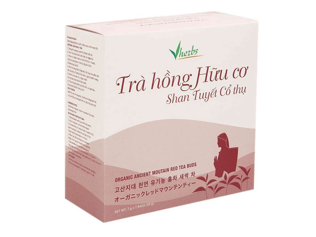 Trà hồng hữu cơ Vherbs Shan Tuyết Cổ Thụ hộp 49g ( 7 gói x 7g ) 1