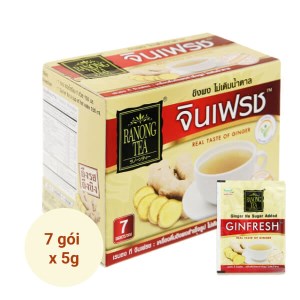 Bột trà gừng 100% không đường Ranong Tea hộp 35g (7 gói x 5g)