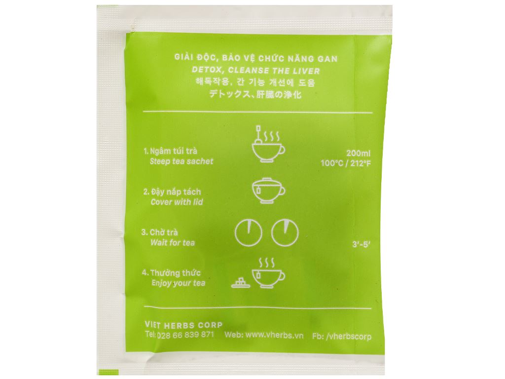 Trà trân châu thảo Vherbs hộp 32g (16 gói x 2g) 9