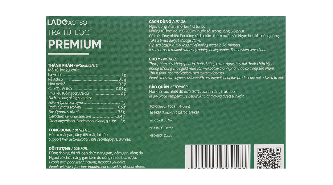 Trà LadoActiso Premium hỗ trợ mát gan, tăng tiết mật