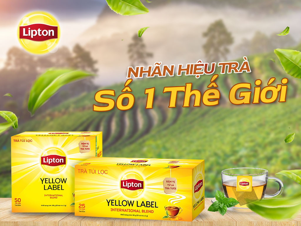 Trà đen túi lọc Lipton nhãn vàng hộp 100g tại Bách Hoá XANH