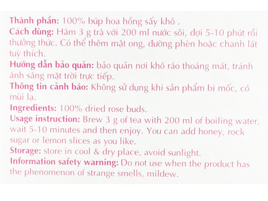 Trà hoa hồng Hany hộp 50g 3