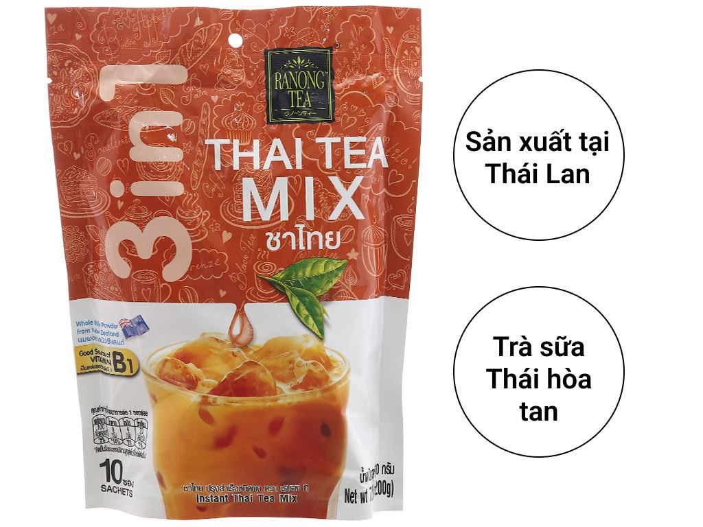 Trà sữa Thái hòa tan Ranong Tea gói 200g (10 gói x 20g) 2