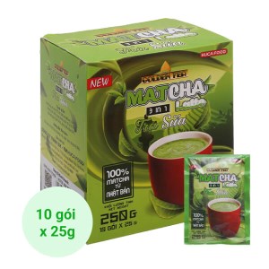 Trà sữa Matcha Latte hòa tan Golden Tea 3 in 1 hộp 250g (10 gói x 25g)