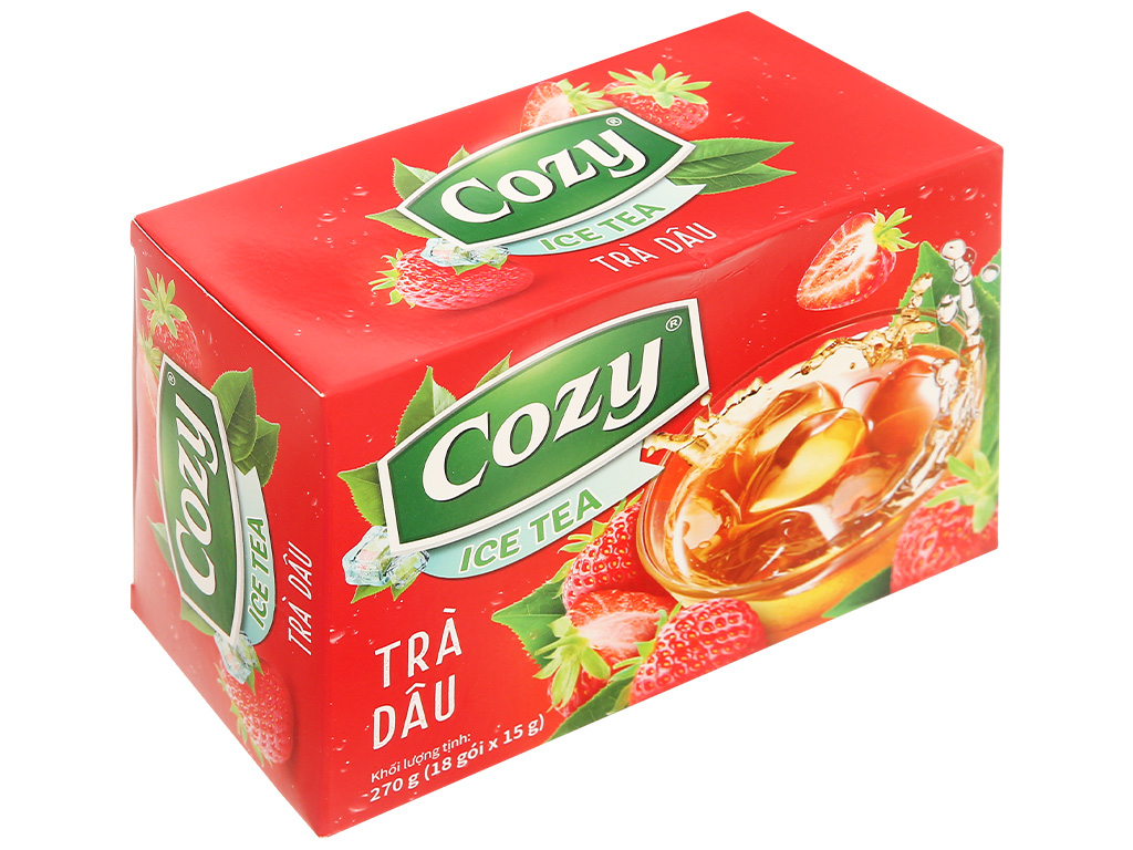 Trà dâu Cozy Ice Tea hộp 270g (18 gói x 15g) 2