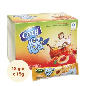 Trà Cozy Ice Tea hương đào hộp 270g (18 gói x 15g)