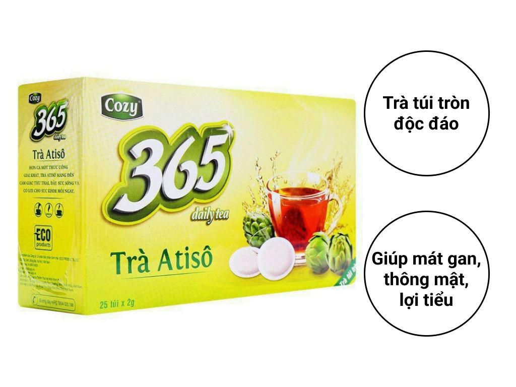 Trà Atisô Cozy 365 Happy Days hộp 50g (25 túi x 2g) 2