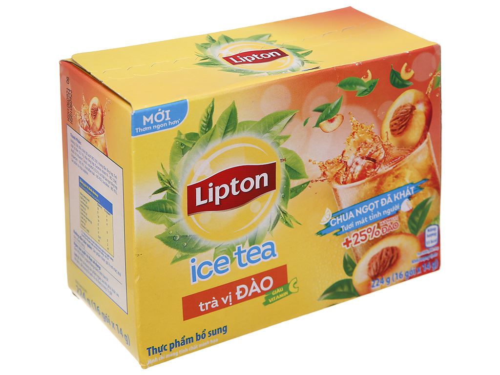 Trà Lipton Ice Tea vị đào hộp 224g (16 gói x 14g) 13