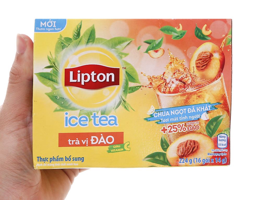 Trà Lipton Ice Tea vị đào hộp 224g (16 gói x 14g) 15