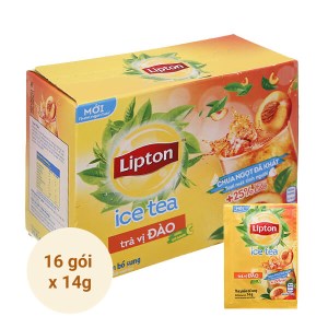 Trà Lipton Ice Tea vị đào hộp 224g (16 gói x 14g)