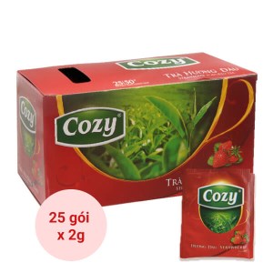 Trà Cozy hương dâu hộp 50g (25 gói x 2g)
