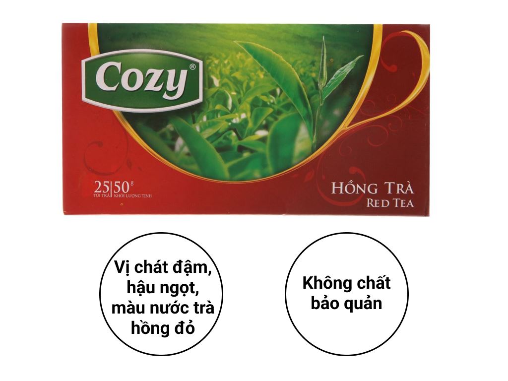 Hồng trà Cozy hộp 50g ( 25 gói x 2g ) 2