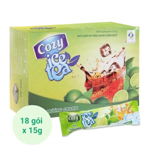 Trà Cozy Ice Tea hương chanh hộp 270g (18 gói x 15g)