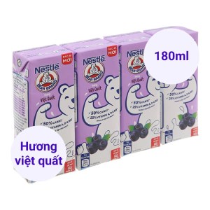 Lốc 4 hộp sữa tiệt trùng hương việt quất Nestlé NutriStrong 180ml