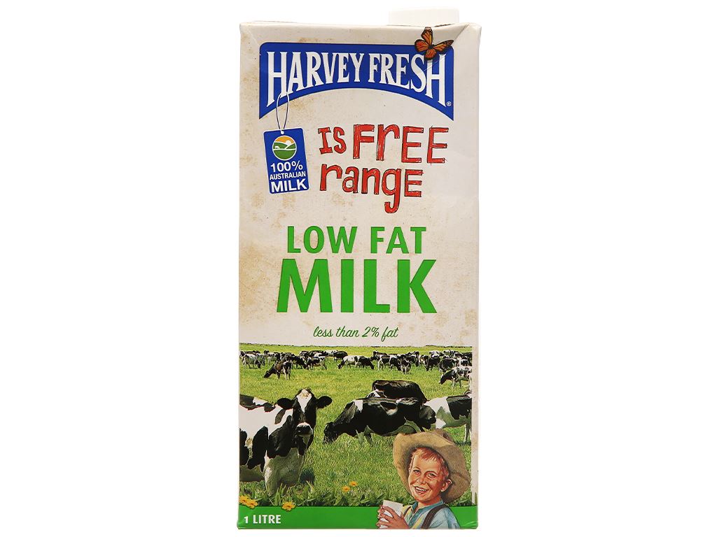 Sữa tươi tiệt trùng ít béo Harvey Fresh hộp 1 lít 3