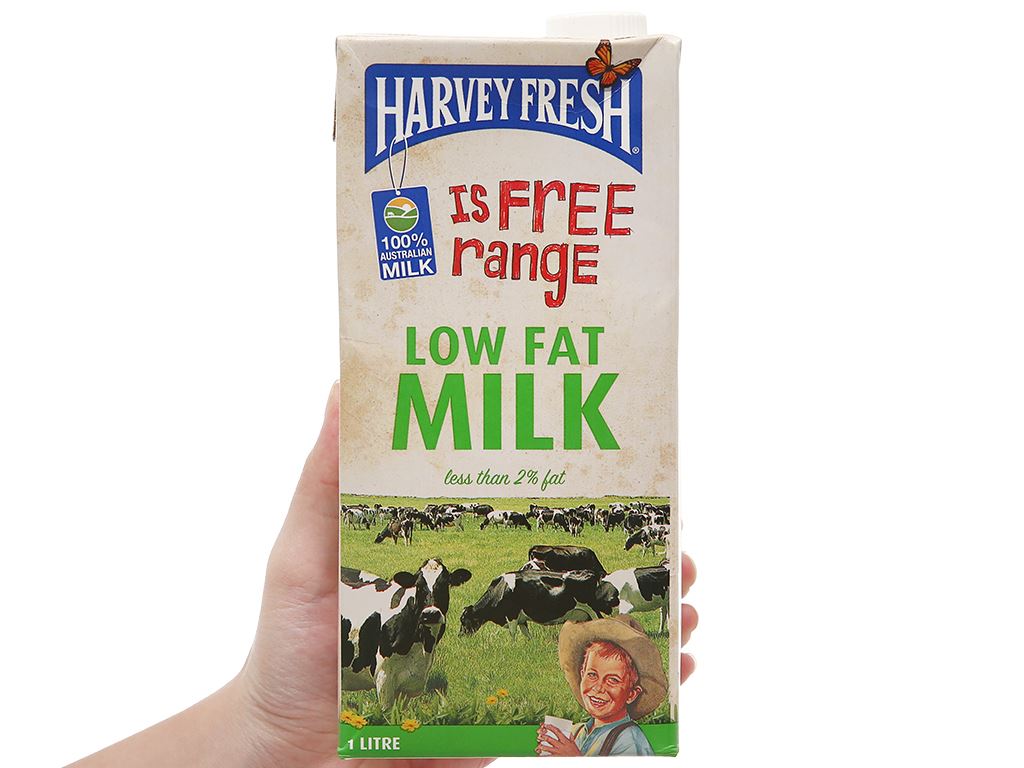 Sữa tươi tiệt trùng ít béo Harvey Fresh hộp 1 lít 9