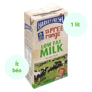 Sữa tươi tiệt trùng ít béo Harvey Fresh hộp 1 lít sản xuất từ Úc