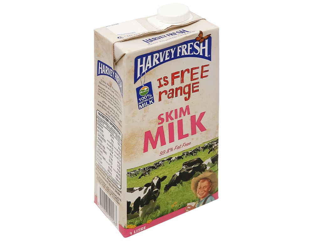 Sữa tươi tiệt trùng tách béo Harvey Fresh Skim Milk hộp 1 lít 1