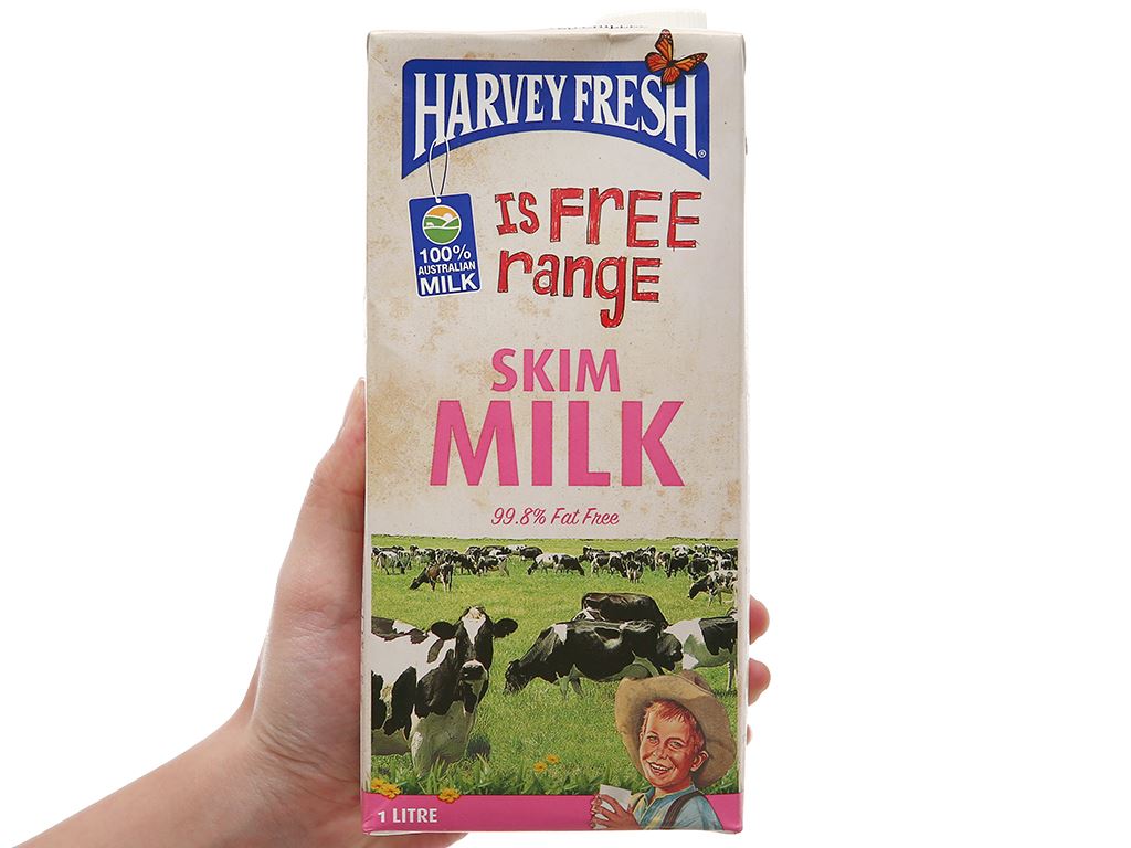 Sữa tươi tiệt trùng tách béo Harvey Fresh Skim Milk hộp 1 lít 9
