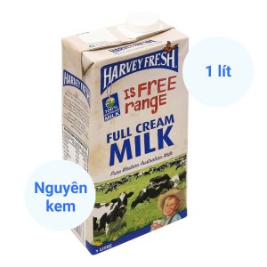 Sữa tươi nguyên kem không đường Harvey Fresh hộp 1 lít sản xuất từ Úc