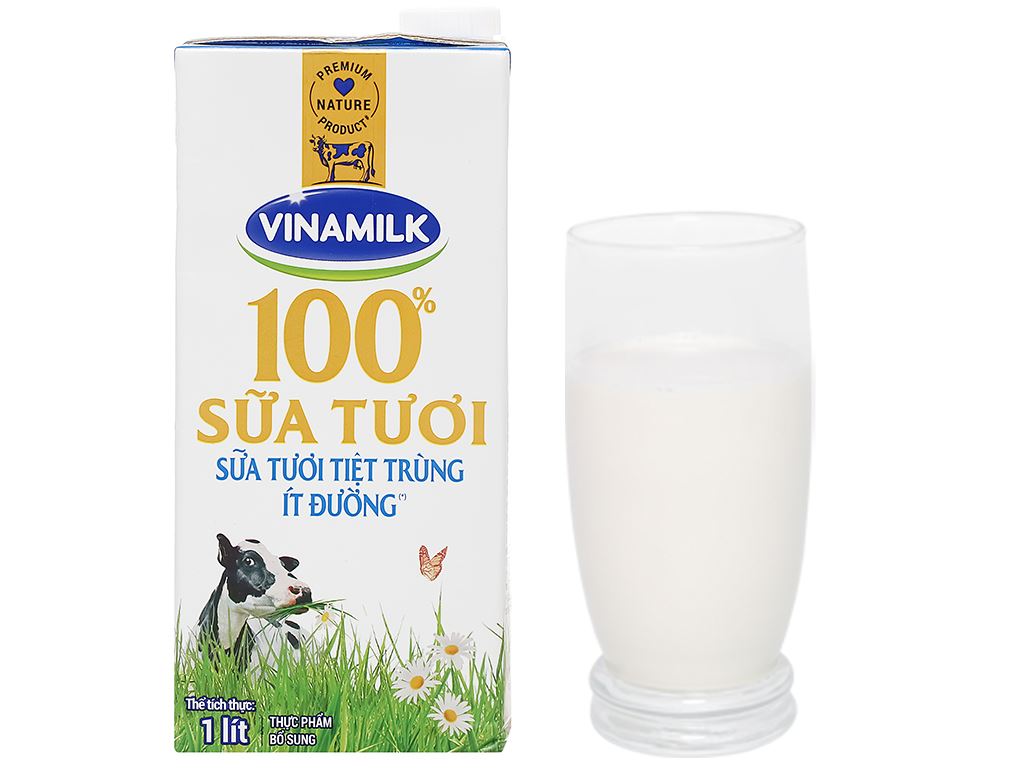 Sữa tươi ít đường Vinamilk hộp 1 lít 7