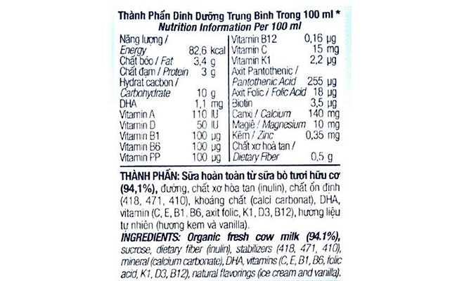 Thành phần dinh dưỡng Thành phần dinh dưỡng