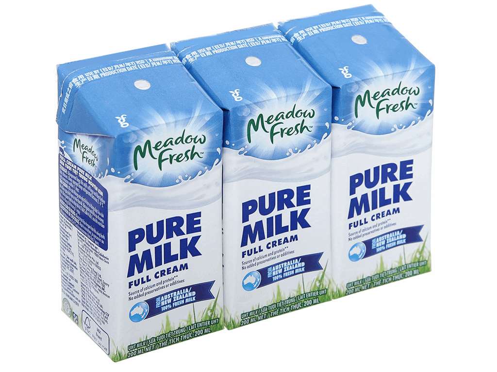 Lốc 3 hộp sữa tươi tiệt trùng nguyên kem Meadow Fresh 200ml 1