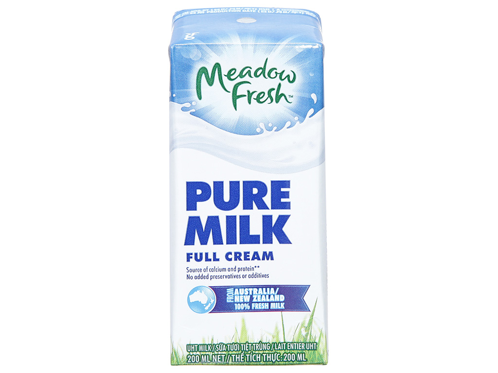 Lốc 3 hộp sữa tươi tiệt trùng nguyên kem Meadow Fresh 200ml 5