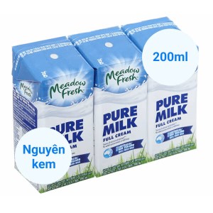 Lốc 3 hộp sữa tươi tiệt trùng nguyên kem Meadow Fresh 200ml