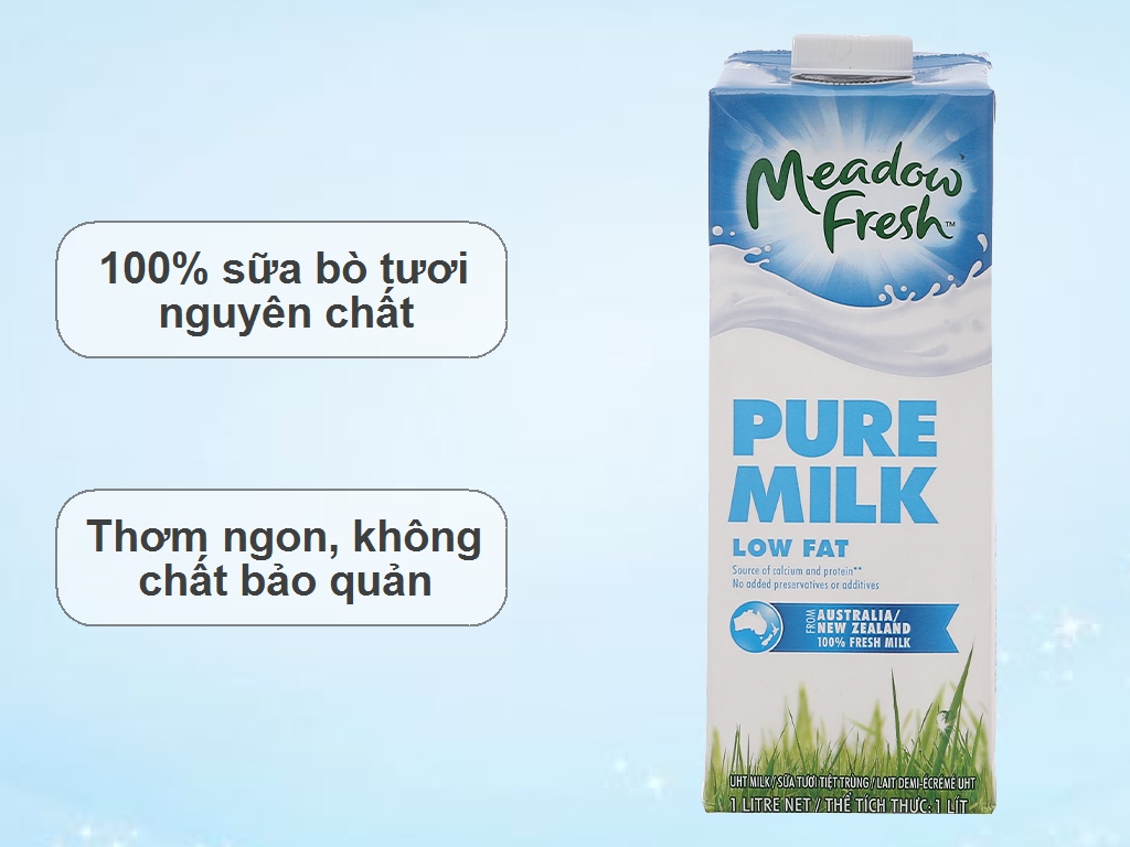 Thùng 12 hộp sữa tươi tiệt trùng ít béo Meadow Fresh 1 lít 2