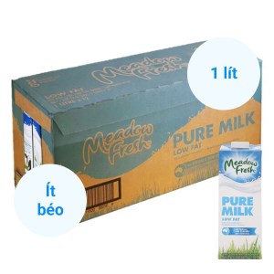 Thùng 12 hộp sữa tươi tiệt trùng ít béo Meadow Fresh 1 lít sản xuất từ Úc