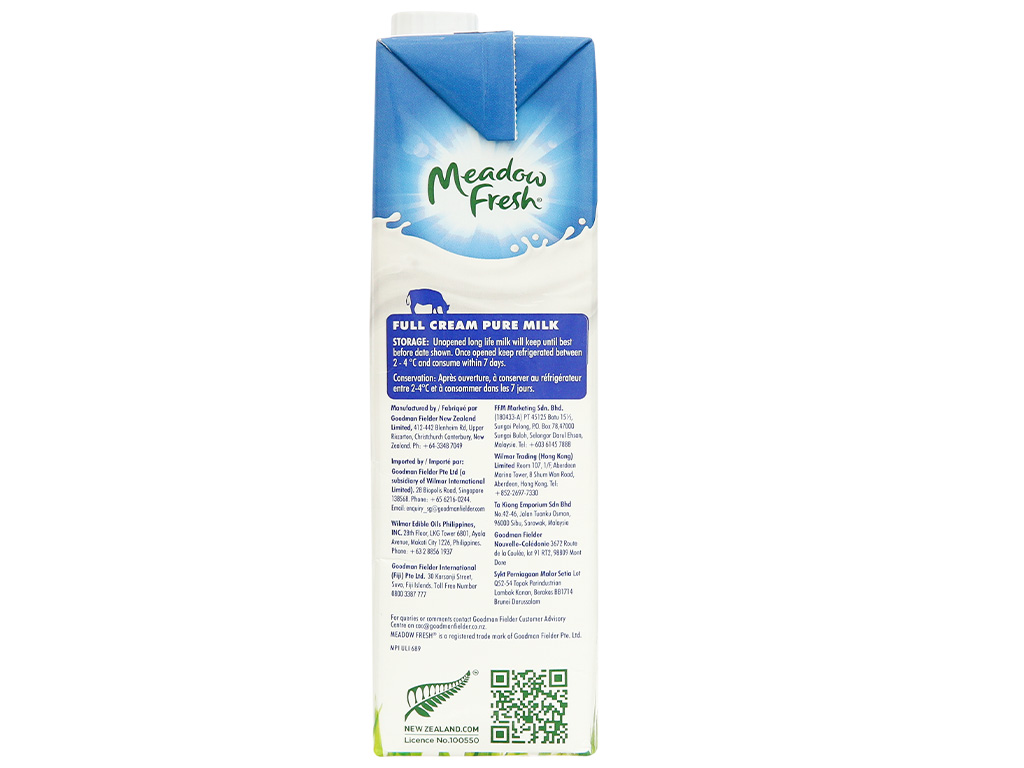 Sữa tươi tiệt trùng nguyên kem Meadow Fresh hộp 1 lít sản xuất từ Úc 5
