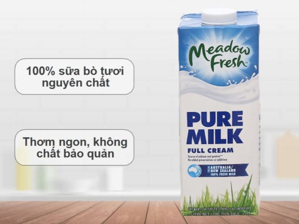 Sữa tươi tiệt trùng nguyên kem Meadow Fresh hộp 1 lít sản xuất từ Úc 2