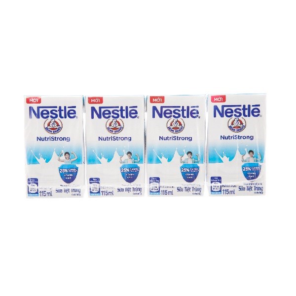 Lốc 4 hộp sữa tươi Nestlé NutriStrong có đường hương tự nhiên 115 ml - AVAKids.com
