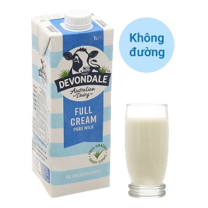 Sữa tươi nguyên kem không đường Devondale hộp 1 lít