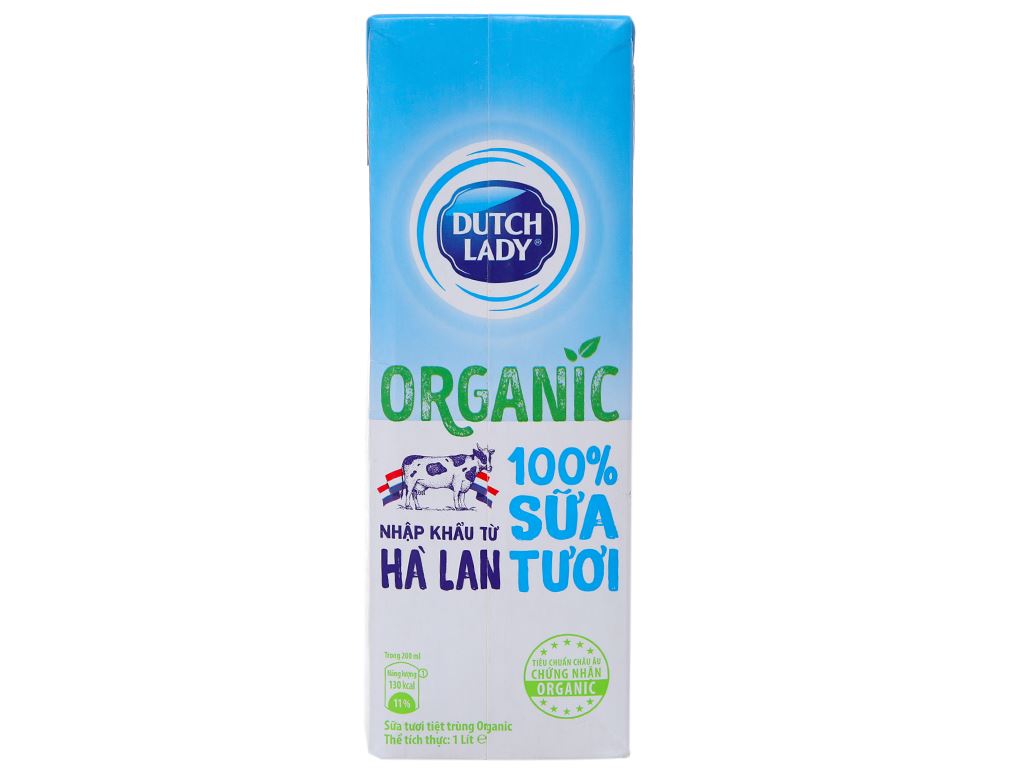 Sữa tươi tiệt trùng Dutch Lady 100% Organic hộp 1 lít 3