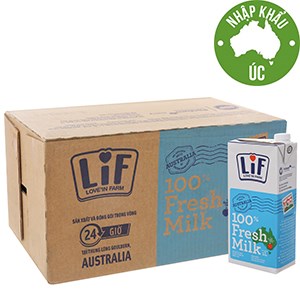 Thùng sữa tươi Lif không đường hộp 1 lít (12 hộp)