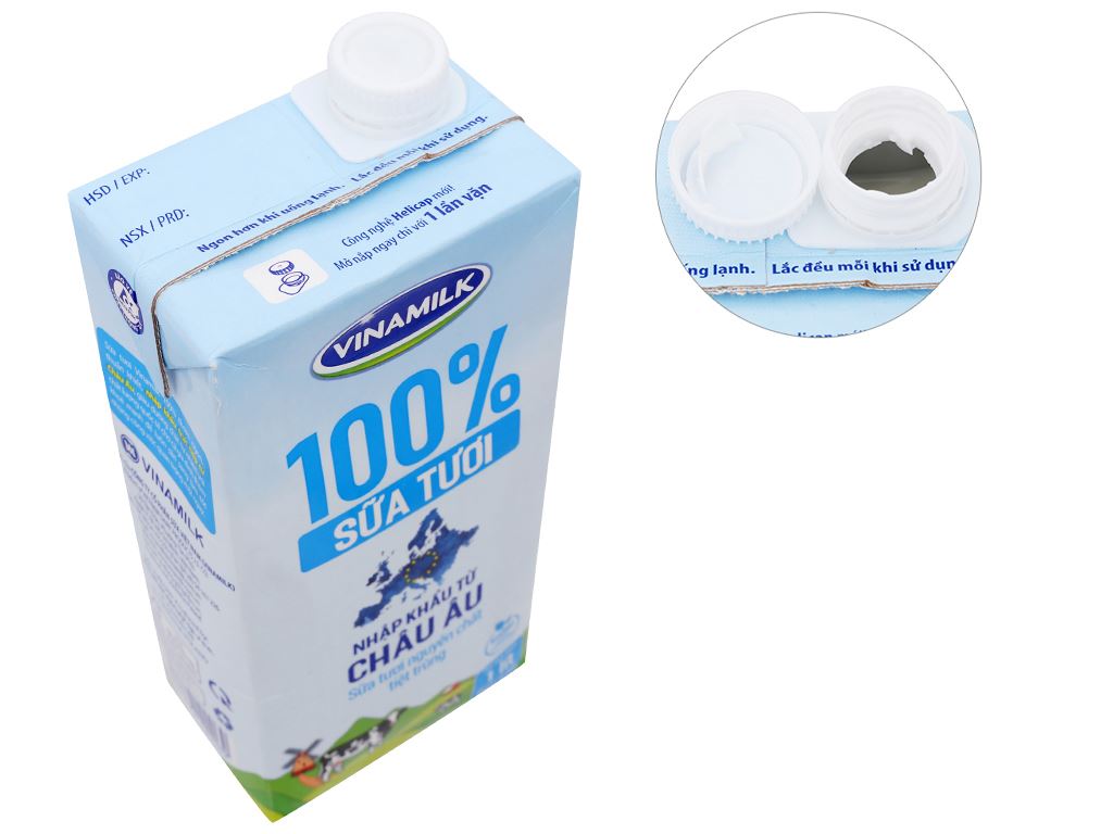 Thùng 12 hộp sữa tươi nguyên chất không đường Vinamilk Nhập khẩu 100% 1 lít 3