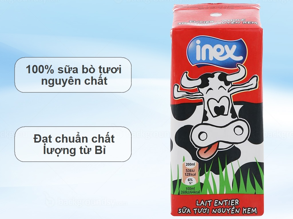Thùng 24 hộp sữa tươi nguyên kem không đường Inex 200ml 2