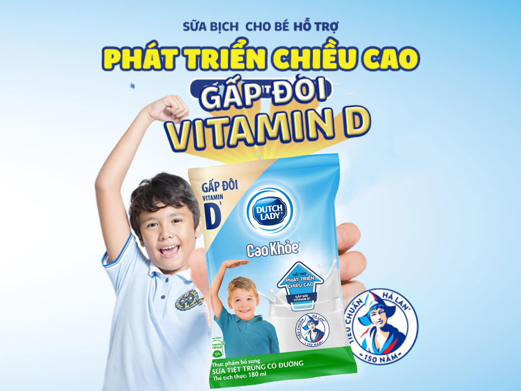 Thùng 24 bịch sữa tiệt trùng có đường Dutch Lady Cao Khoẻ 180ml 4