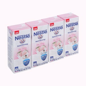 Lốc 4 hộp sữa tiệt trùng hương dâu trắng Nestlé NutriStrong 180ml
