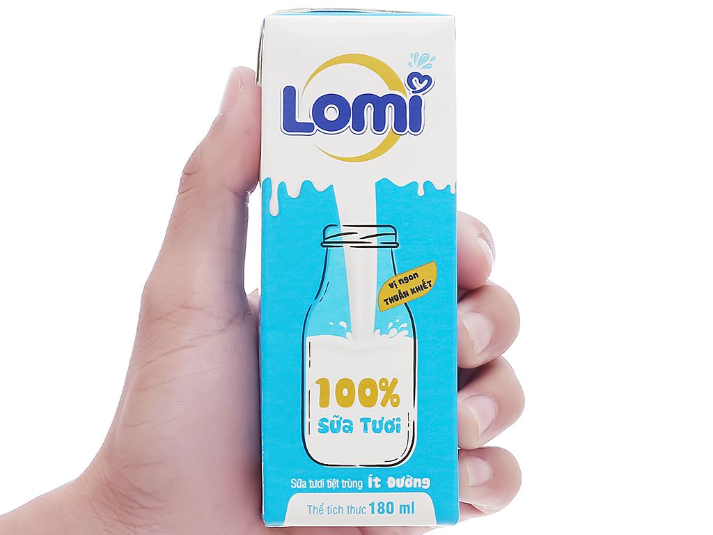 Lốc 4 hộp sữa tươi ít đường Lomi 180ml 7