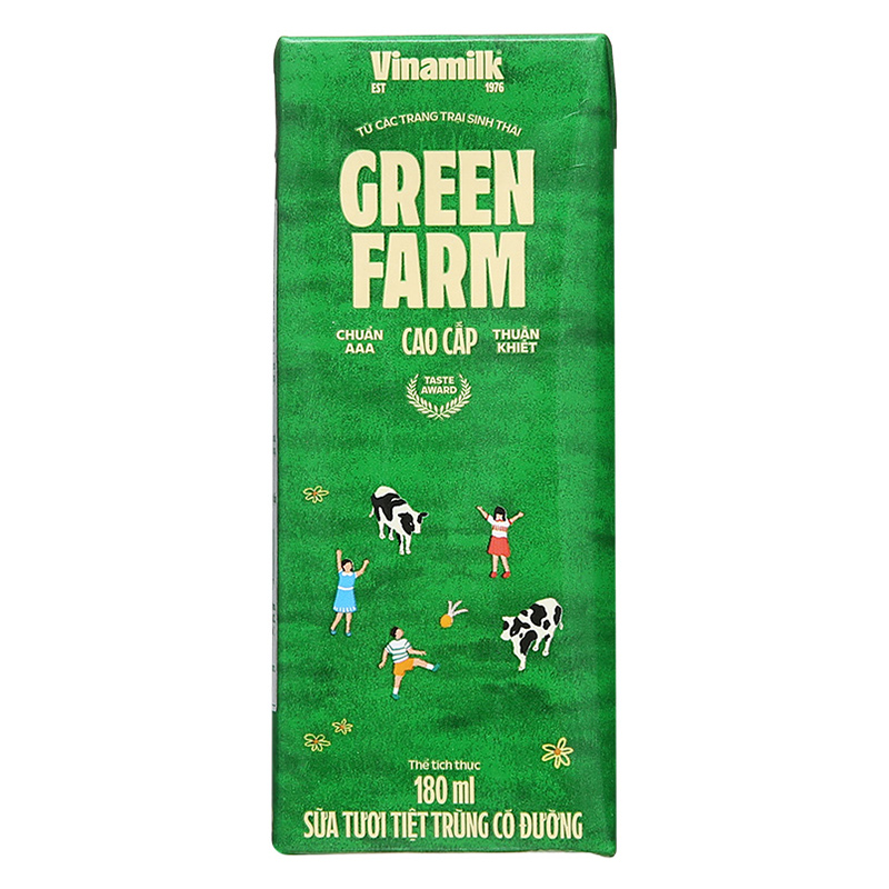Thùng 48 hộp sữa tươi Vinamilk Green Farm có đường 180 ml (từ 1 tuổi) 16