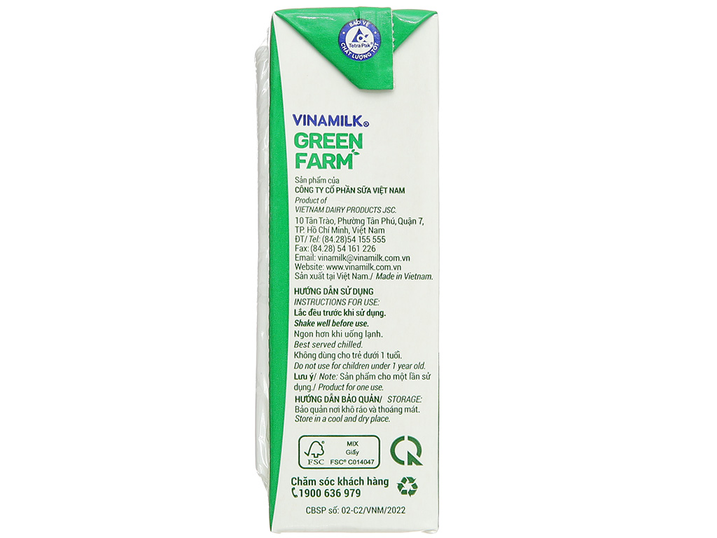 Thùng 48 hộp sữa tươi tiệt trùng có đường Vinamilk Green Farm 180ml 9